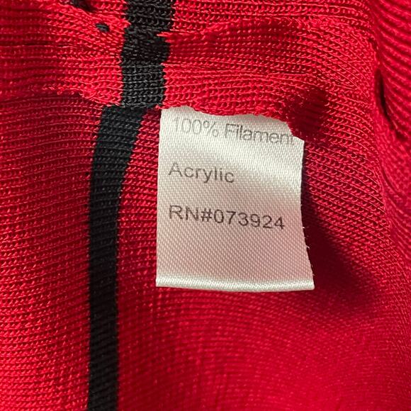 Ming Wang Red Black Acrylic Knit 3/4 Sleeve Cardigan Sweater Womens Large - Picture 6 of 6